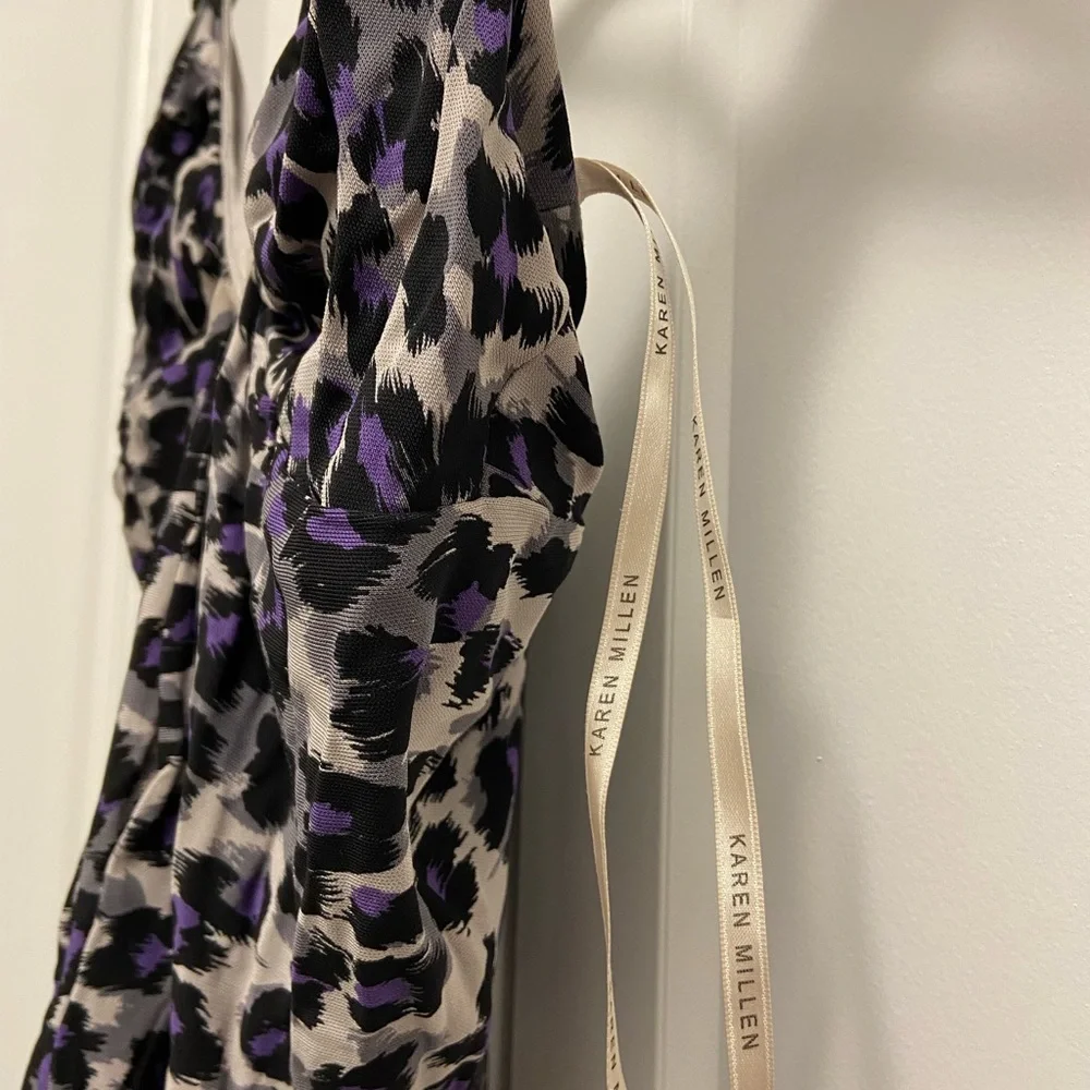 KAREN MILLEN ENGLAND Size S Leopard print Stylish Summer Top - Picture 6 of 10